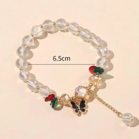 Butterfly Charm Beaded Bracelet - Picture 3 of 4